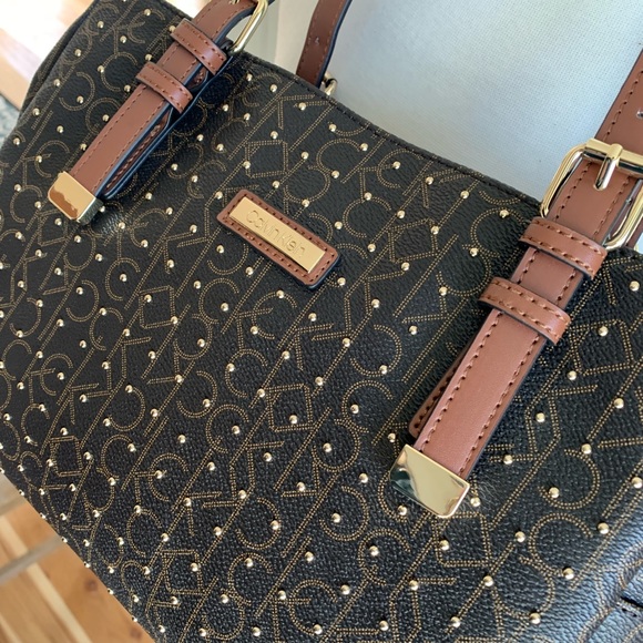 BNWOT Calvin Klein Gold Studded Purse - Picture 2 of 6